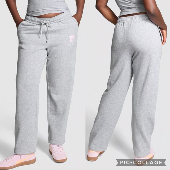 PINK Fleece Straight-Leg Sweatpants - Picture 1 of 1